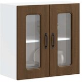 Maison Chic Kuhinjska stenska omarica - Kuhinjska omarica s steklenimi vrati Kalmar rjavi hrast iu1018, (22063908) | Shoptok.si