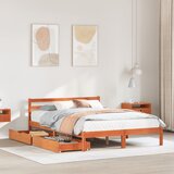 vidaXL Posteljni okvir brez vzmetnice voščeno rjav 120x190 cm borovina Cene
