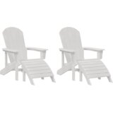 vidaXL Adirondack Stoli s Oslonci za Noge 2 kosa Bela HDPE | Shoptok.si