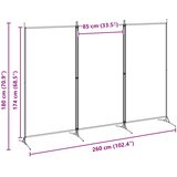  3-panelni pregradni zid Bež 260 x 180 cm Tkanina | shoptok.hr