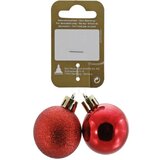  Okrasek za božično drevo (krogla, 4 cm, umetna masa, rdeča, 2 kosa) | Shoptok.si