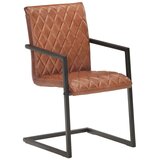 Furnova Nihajni jedilni stoli 2 kosa rjavo pravo usnje, (21928575) | Shoptok.si