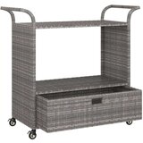vidaXL Barska kolica s ladicom siva 100 x 45 x 97 cm od poliratana | shoptok.hr