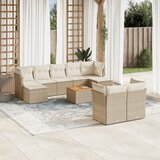 vidaXL 10-dijelni set vrtnih sofa s jastucima bež od poliratana | shoptok.hr