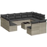  12-dijelni set vrtnih sofa poliratan s jastucima svijetlosivi | shoptok.hr