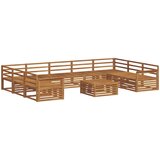  Set vanjskih sofa 10 kom. Prirodna Čvrsto drvo akacije 79 x 79 x 37 cm | shoptok.hr