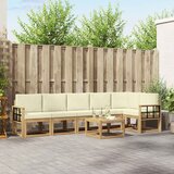  Set vanjskih sofa 7 kom. Bijela i krem Poliester Smeđa 59 x 59 x 37 cm | shoptok.hr