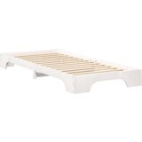 vidaXL Posteljni okvir s shranjevanjem Bela 90 x 220 cm les | Shoptok.si