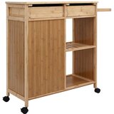  Kuhinjska Kolica s Kotačima Prirodna 90,5 x 36 x 86,5 cm Bambus | Eponuda.ba