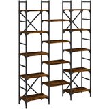 Maison Chic Knjižna omara - Knjižna polica - Knjižni regal dimljeni hrast 127,5x28,5x172,5 cm inž. les, (21723080) Cene