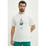 New Balance Bombažna kratka majica moška, bež barva, MT41578SST