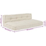  Jastučić za paletni kauč 2 pcs Krem 120 x 80 x 38 cm Tkanina | Eponuda.com