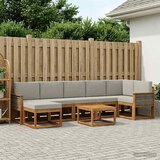  Set vanjskih sofa 8 kom. Prirodna i svjetlosiva Poliester | shoptok.hr