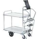 HelgeNyberg voziček z lestvijo serije 200, 2 polici, dxšxv 1130 x 520 x 1110 mm | Shoptok.si