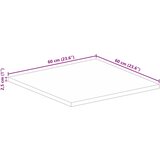Stolna ploča 60 x 60 x 2,5 četvrtasta od masivnog drva bagrema | shoptok.hr