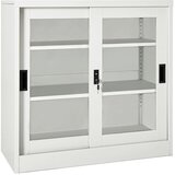Ormarić s kliznim vratima svjetlosivi 90 x 40 x 90 cm čelični | shoptok.hr