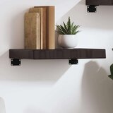  Stenska polica temno rjava 40x20x6 cm trdna hrastovina Cene