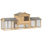 vidaXL Hiša za kokoši Rjava 225 x 60 x 89 cm | Shoptok.si