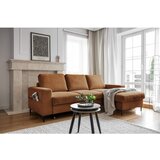 Miuform Narančasta/smeđa sklopiva kutna garnitura od samta (s desnim kutom) Lofty Lilly – | shoptok.hr