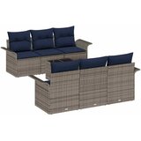 vidaXL Vrtna sedežna garnitura z blazino 7 pcs Siva in mornarsko modra, (5000020966) | Shoptok.si