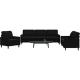  3-dijelni set sofa s jastucima crni baršunasti | shoptok.hr
