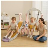  MamaKids ljuljačka s toboganom za djecu, sivo roza 170 cm | shoptok.hr