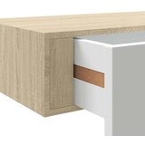  Zidna polica s ladicama hrast i bijela 60x23,5x10 cm MDF | shoptok.hr