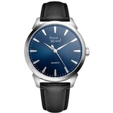 Pierre Ricaud muški quartz plavi srebrni elegantni ručni sat sa crnim kožnim kaišem ( p97228.5215q ) | ePonuda.com
