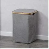 ksp19599 korpa za prljavi veš sa bambus okvirom siva 50cm