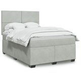  Krevet s oprugama i madracem svjetlosivi 140x190 cm baršunasti | shoptok.hr