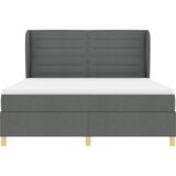  Postelja s vzmetnico v temno sivi barvi, 180x200 cm, Tkanina, (22052671) | Shoptok.si