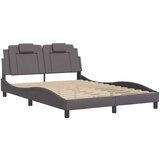 vidaXL Posteljni okvir z vzglavjem siv 140x190 cm umetno usnje, (21095008) | Shoptok.si