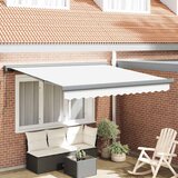 vidaXL Retraktilna tenda Bela 300 x 250 cm Tkanina, kovina | Shoptok.si