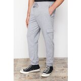 Trendyol Gray Melange Regular/Normal Cut Sweatpants with Cargo Pockets and Elastic Legs | ePonuda.com