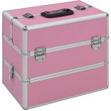  kovček za ličila 37x24x35 cm roza aluminij, (20960491) | Shoptok.si