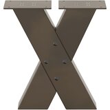  Noge za klub stolić u obliku slova X, 2 kom, prirodni čelik, 30 x (30-31) cm, čelik | shoptok.hr