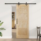 vidaXL Drsna vrata s kompletom opreme 73.5x198.5 cm Trdi les borovine, Notranja vrata 'ORKDAL'73.5x198.5x4 cm Trdi les borovine | Shoptok.si