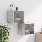  Noćni ormarići staklena vrata 2 kom boja betona 35x37x35 cm | shoptok.hr