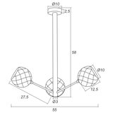  Argon 1358 - LED luster na šipci BELLUNO 3xLED/5W/230V | Eponuda.com