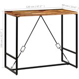 Barska miza iz trdnega predelanega lesa 120x60x106 cm | Shoptok.si