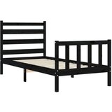  Kreveta s uzglavljem crni 2FT6 jednokrevetni masivno drvo | shoptok.hr