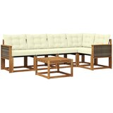 vidaXL Zunanja garnitura za sedenje z blazino 6 pcs Naravna in smetana, (5000281092) | Shoptok.si