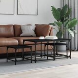  Uklapajući stolići za kavu 3 kom crni od konstruiranog drva | shoptok.hr