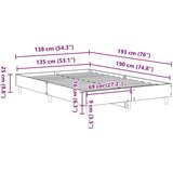  Posteljni okvir brez vzmetnice siva sonoma 135x190 cm, (21791943) | Shoptok.si