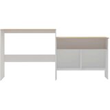 vidaXL Barski stol s 2 stolne ploče bijeli i boja hrasta 130x40x120 cm | shoptok.hr