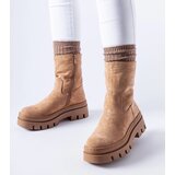 Gemre Umber insulated brown ankle boots chunky platform | Eponuda.ba