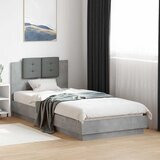  Okvir kreveta s uzglavljem siva boja betona 90x200 cm drveni | shoptok.hr