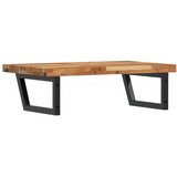  Zidna polica za umivaonik od čelika i masivnog bagremovog drva Smeđa 100 x 50 x 4 cm | shoptok.hr