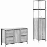  Set namještaja za kupaonicu s ladicama 2 pcs Siva sonoma i Crna | shoptok.hr