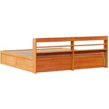  Okvir kreveta s uzglavljem voštano smeđi 200x200 cm od borovine | shoptok.hr